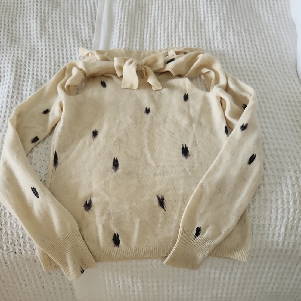 Cream Sweater with Black Accents